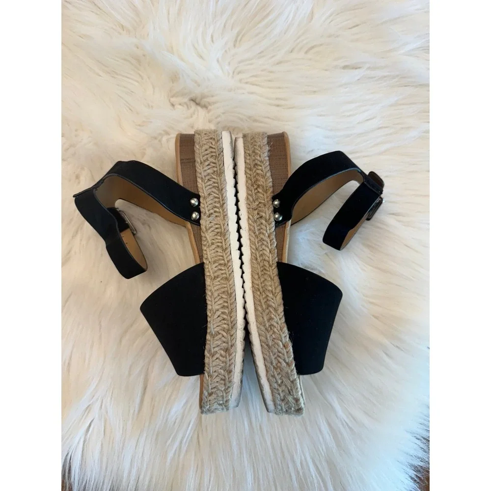 Soda girls size 1 black‎ platform sandals GUC